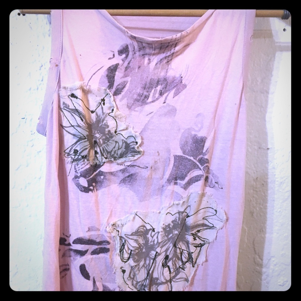 Vintage Y2K Diesel Embellished wind‎ clouds storm rain T shirt size M - Picture 2 of 8